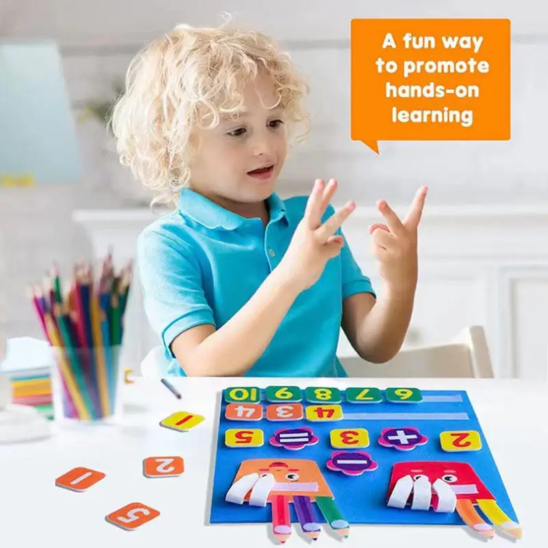 Kids Montessori Toys Felt Finger Numbers Math Toy Counting Early Learning Intelligence Develop for Toddler Teaching Aid Child 3