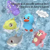 Toddler Bath Toys Cute Cartoon Swimming Clockwork Wagging Tail Rotating Device Beach Bath Tub Wind Up Toy 1