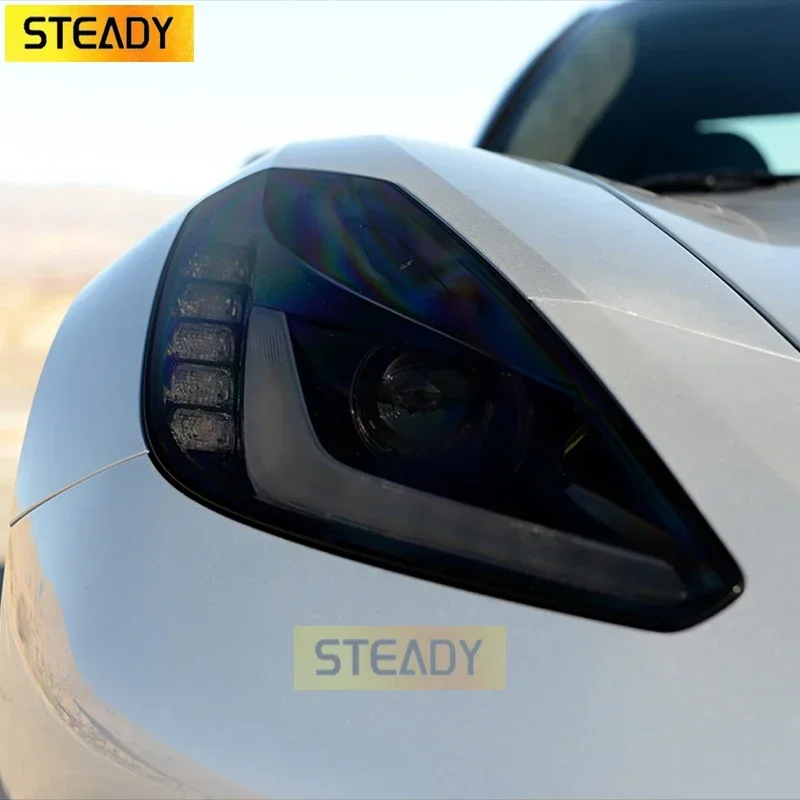 

2 шт. Защитная пленка для автомобильных фар, виниловая Прозрачная черная наклейка из ТПУ для Chevrolet Corvette C7 C8, аксессуары в подарок 2014