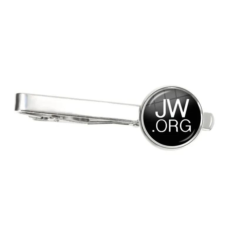 Personalized Steam Punk Jehovah's Witness Tie Clip JW.ORG Clip Glass Dome Handmade Jewelry