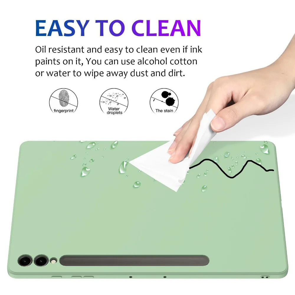 Soft Shockproof Liquid Silicone Skin Feeling Tablet Cover Capa para Samsung Galaxy Tab s9 Ultra Plus 14.6 12.4 11 2023 - Imagem 2