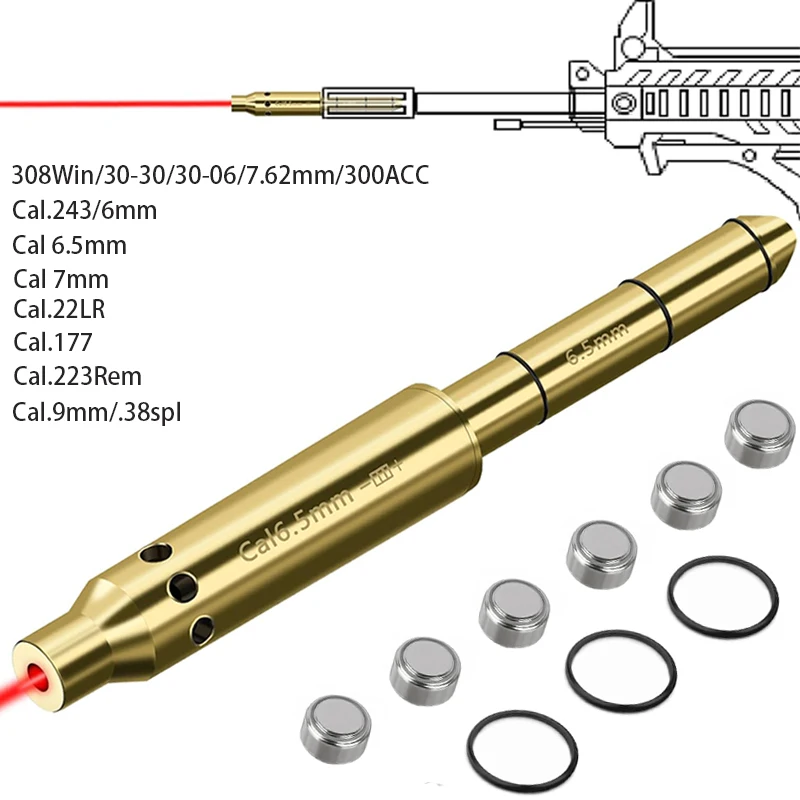 Laser Bore Sight Cal .22LR .177 9mm/.38spl .223Rem .243/6mm 6.5mm 7mm 308Win/30-30/30-06/7.62mm/300ACC Red Laser Boresighter laser bore sight,laser sight,red dot laser sight