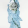 Semi-Sheer Sky blue Gauze Wedding Table Runner Cheesecloth Table Setting Dining Vintage Party Christmas Banquets Arches Decor 2