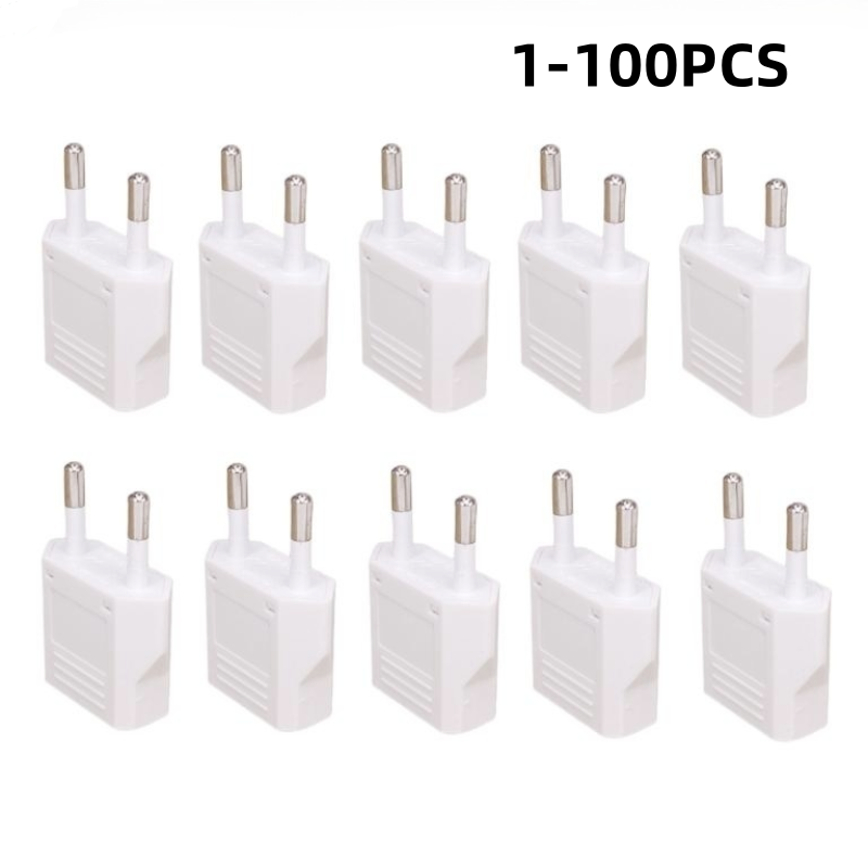 1-100pcs 4.0/4.8mm EU Plug Adapter EU US Israel To Euro KR BR Brazil Plug Converter American Travel Power Adapter Plug Socket