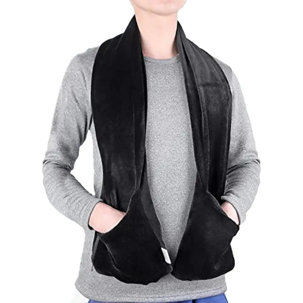 Heating Neck Wrap USB Heating Scarf With 2 Pockets Warm And Soft Cycling Accessory For Camping Climbing Cycling Backpacking