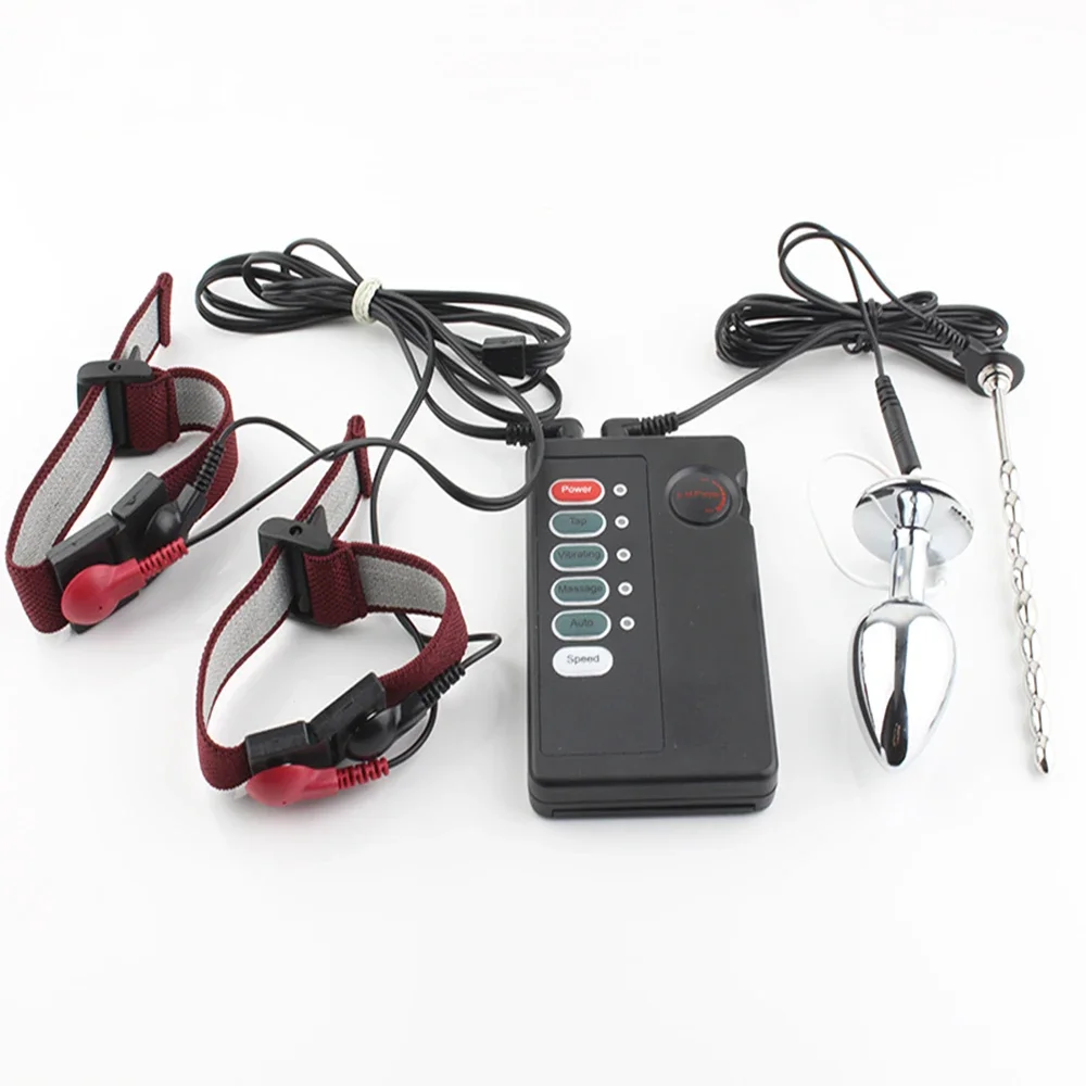 Electro Penis Stimulator Ring Anal Vibrators Sex Toys For Men Electric Shock Medical Themed Urethral Plug