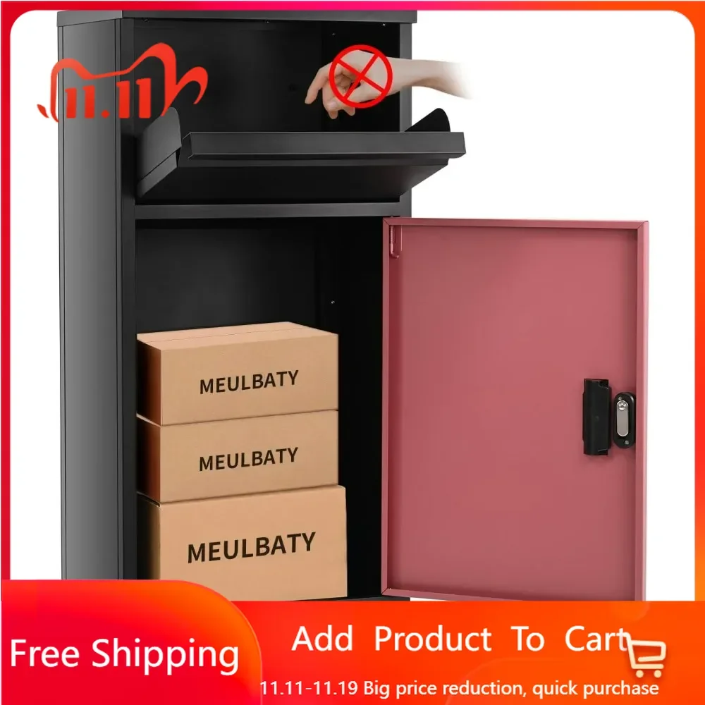 Package Delivery Boxes for Outside, Extra Large Lockable Parcel Drop Box for Outdoor, Waterproof Galvanized Alloy Parcel Mailbox