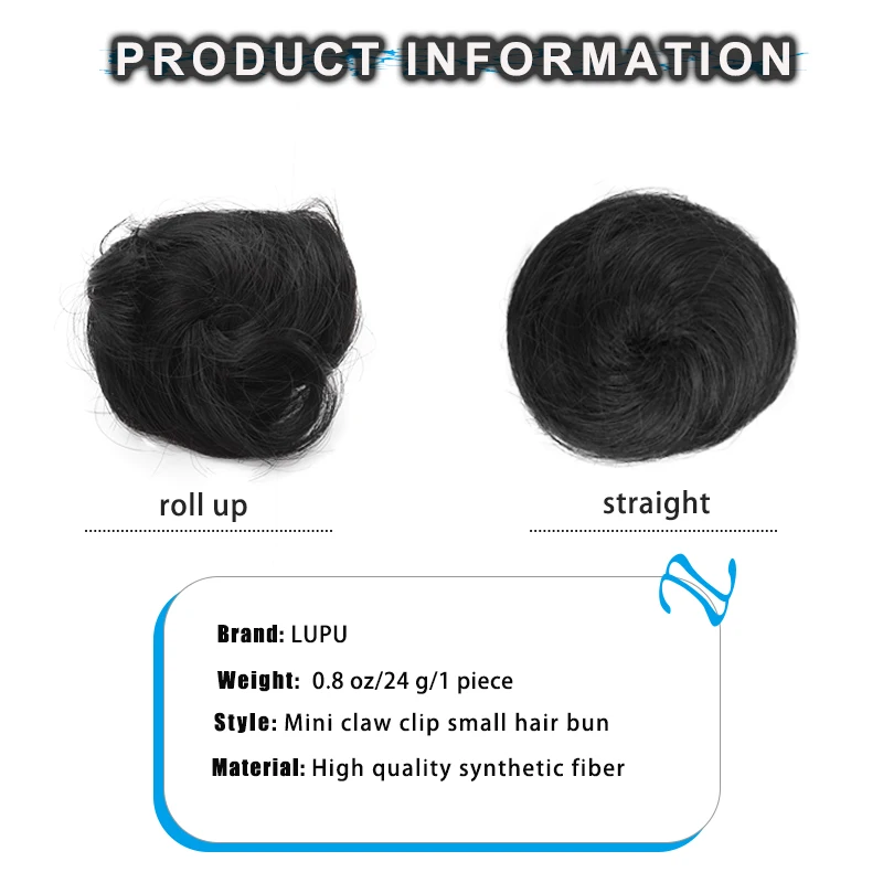 [Messy Bun] Mini Claw Clip Messy Bun Hairpiece | 1pc | Synthetic | Easy Hair Styling | Hair Accessories | Suitable for Girls