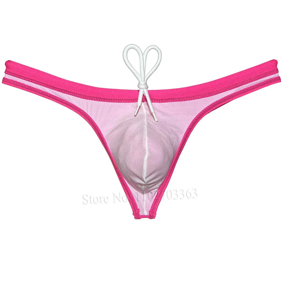 Men's Fashion Shiny Tangas Sexy Beachwear Wet Look Surfing Swimwear Swim Thong Bikini Surfwear Solid Bikini Swimsuit