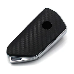 Carbon Fiber Car Key Shell Case - Premium Sticker Cover (Black)