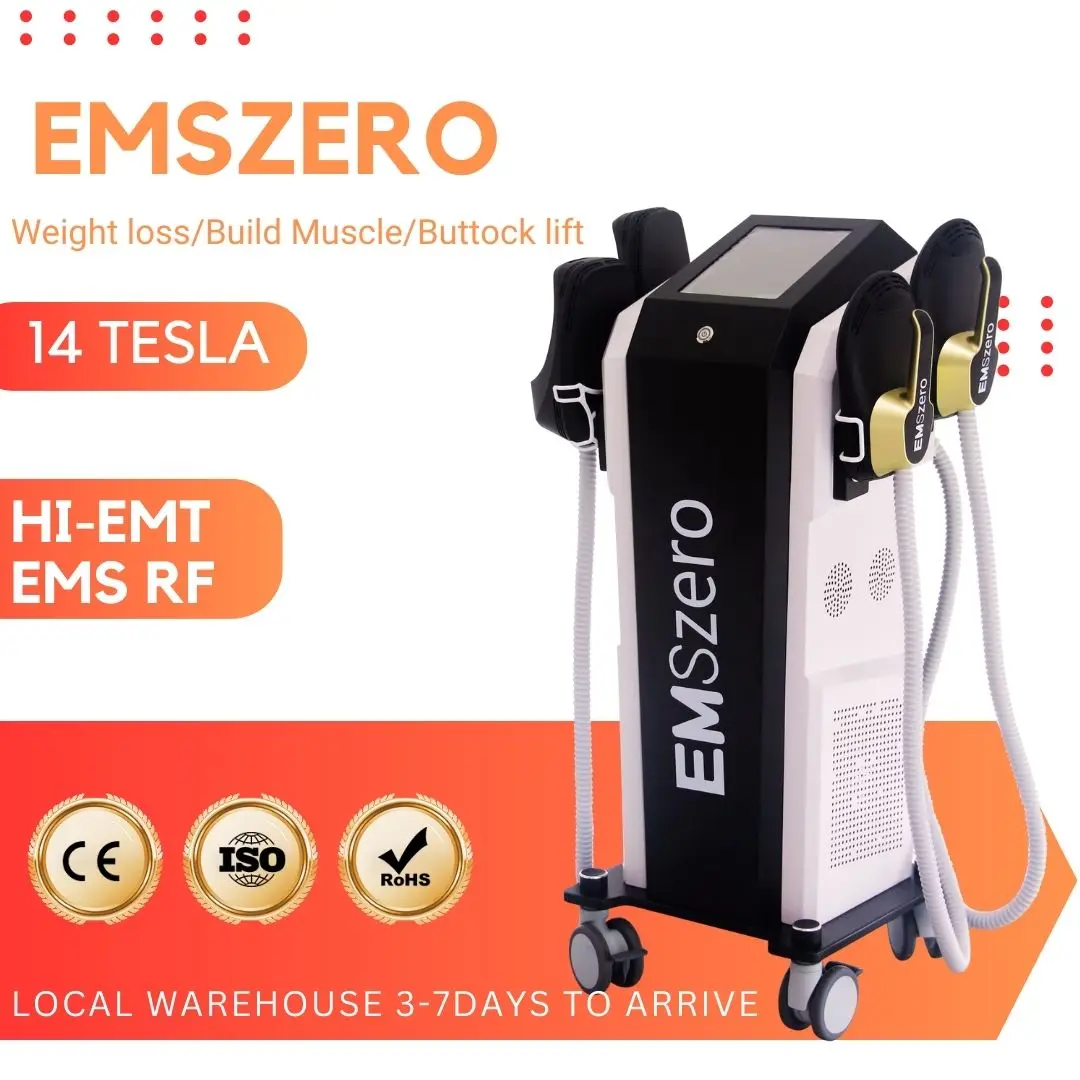 EMSzero-Body Sculpting Slimming Machine, Weight Loss, 6500W, 4 Handles, Pelvic Stimulation, Body Sculpture, Beauty Parlor