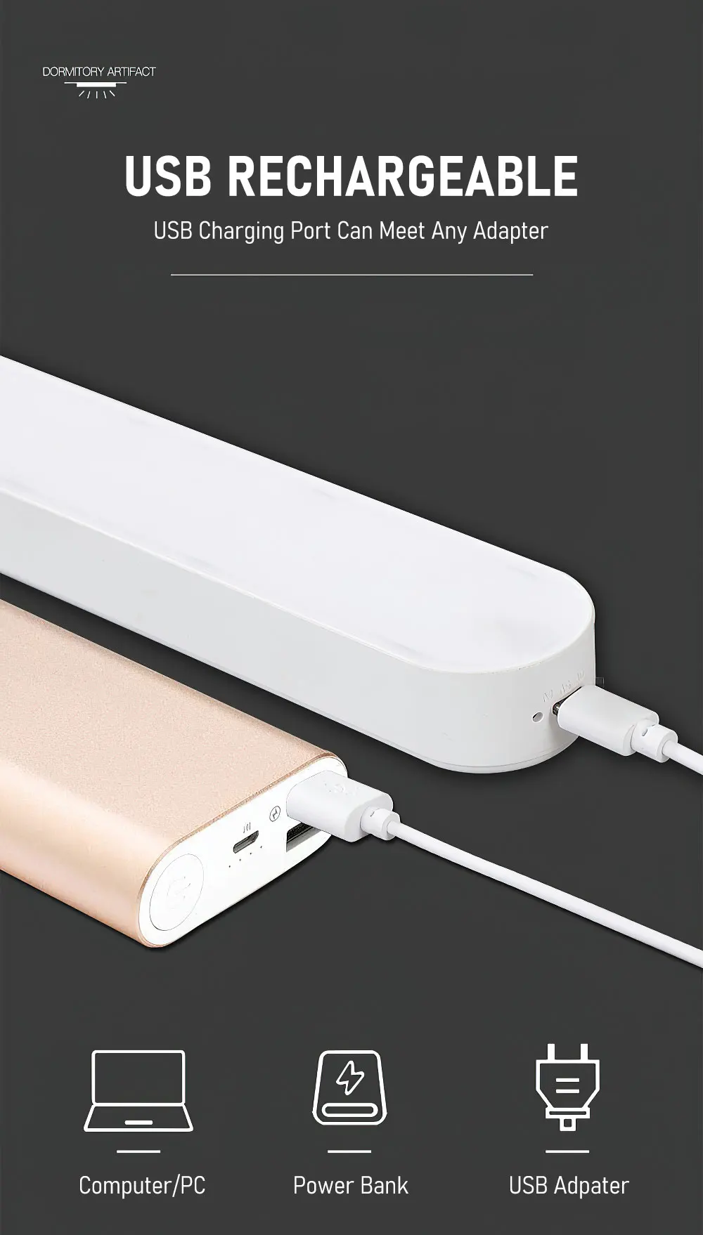 LED Motion Sensor Night Light with Remote Control Table Lamp USB Charging Eye-Care Adjustable Brightness Desk Light Night Lights