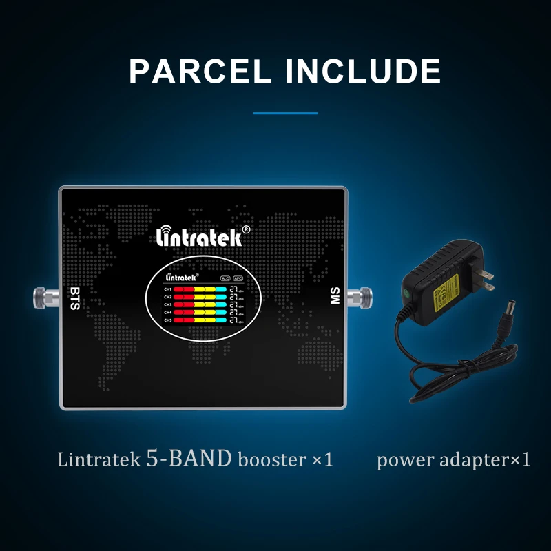 Lintratek 5 Band Signal Repeater B28 700 Cellular Amplifier B20 800 900 1800 2100 2600 MHz B7 LTE Cell Phone Booster 2G 3G 4G