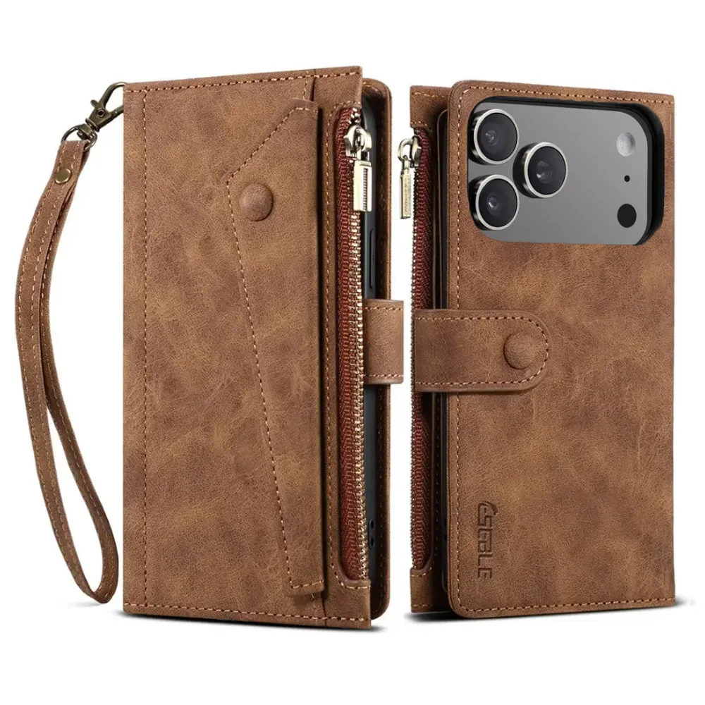Luxury RFID Zipper Wallet Phone Case with Card Holder