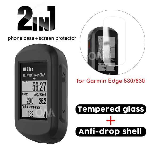 Garmin – etui de Protection 530 Silicone EDGE 830, Film de Protection pour  écran d'ordinateur de vélo GPS 820