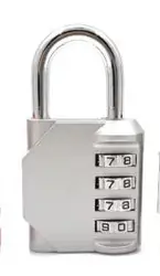 Compact Anti-Theft 4-Digit Combination Padlock (Silver)