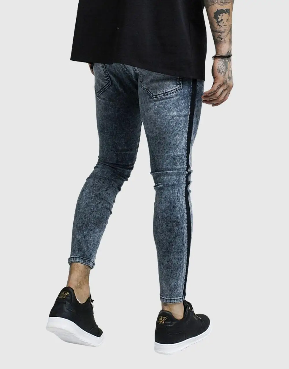 SikSilk Jeans Pria Denim Ritsleting 
