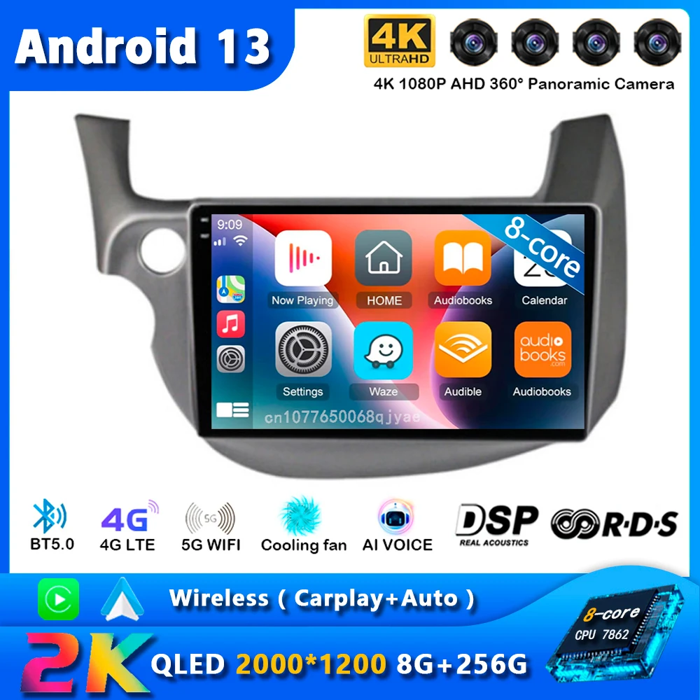 

Автомагнитола на Android 13 для HONDA FIT JAZZ 2007-2013, мультимедийный плеер с навигацией, стерео, Wi-Fi + 4G, DVD, видео DSP, Carplay BT