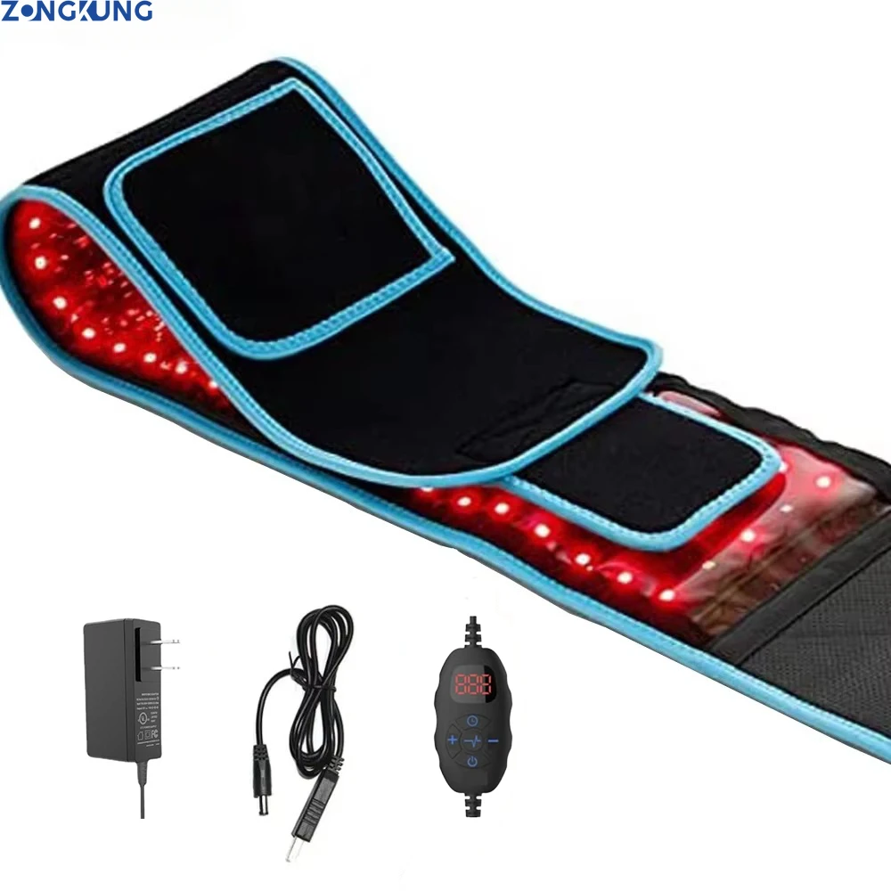 105 Red＆Infrared LED Light Therapy Belt 850nm 660nm Back Pain Relief Wrap Burn Fat Wrap Slimming Device Waist Heat Pad Full Body