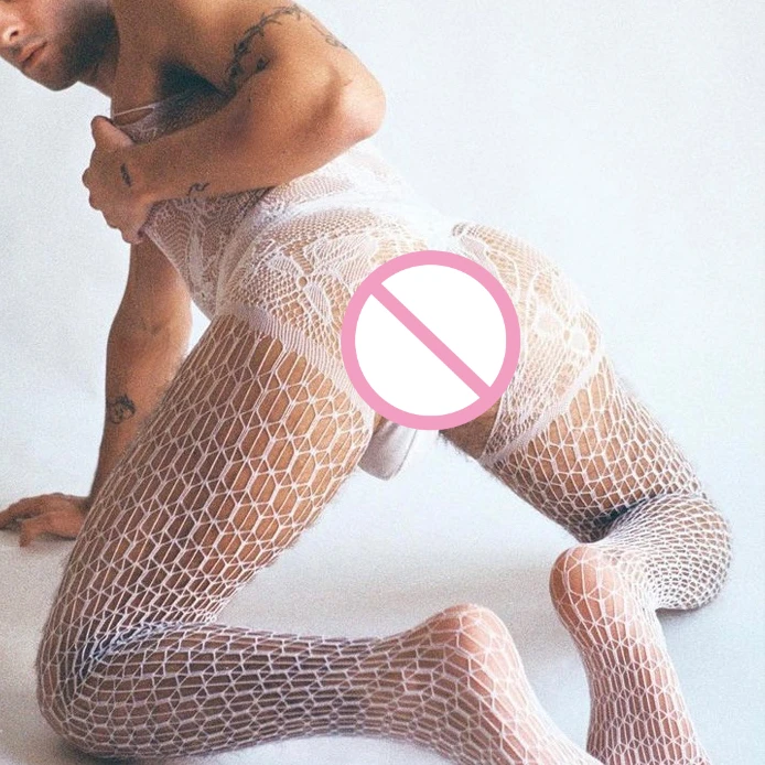 Men Underwear Sexy Lingerie Man Fishnet Bodysuits Bodystockings Male Erotic Porno Club Nightwear Open Crotch Lingerie Costumes