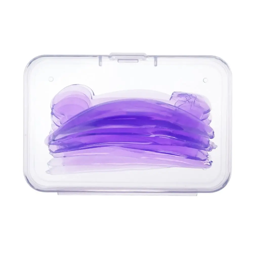 Purple Eyelash Extension Silicone Pads Bear Shape Lash Lift Perm Pad 3D Eyelash Curler Accessories Makeup Beauty Tools 4 Pairs Eyelash Accessories