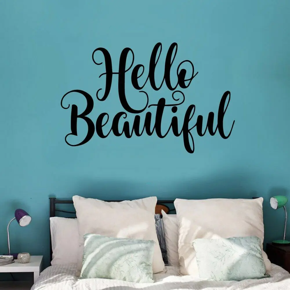 Creative Hello Beautiful Sentence Wall Sticker Home Decoration for