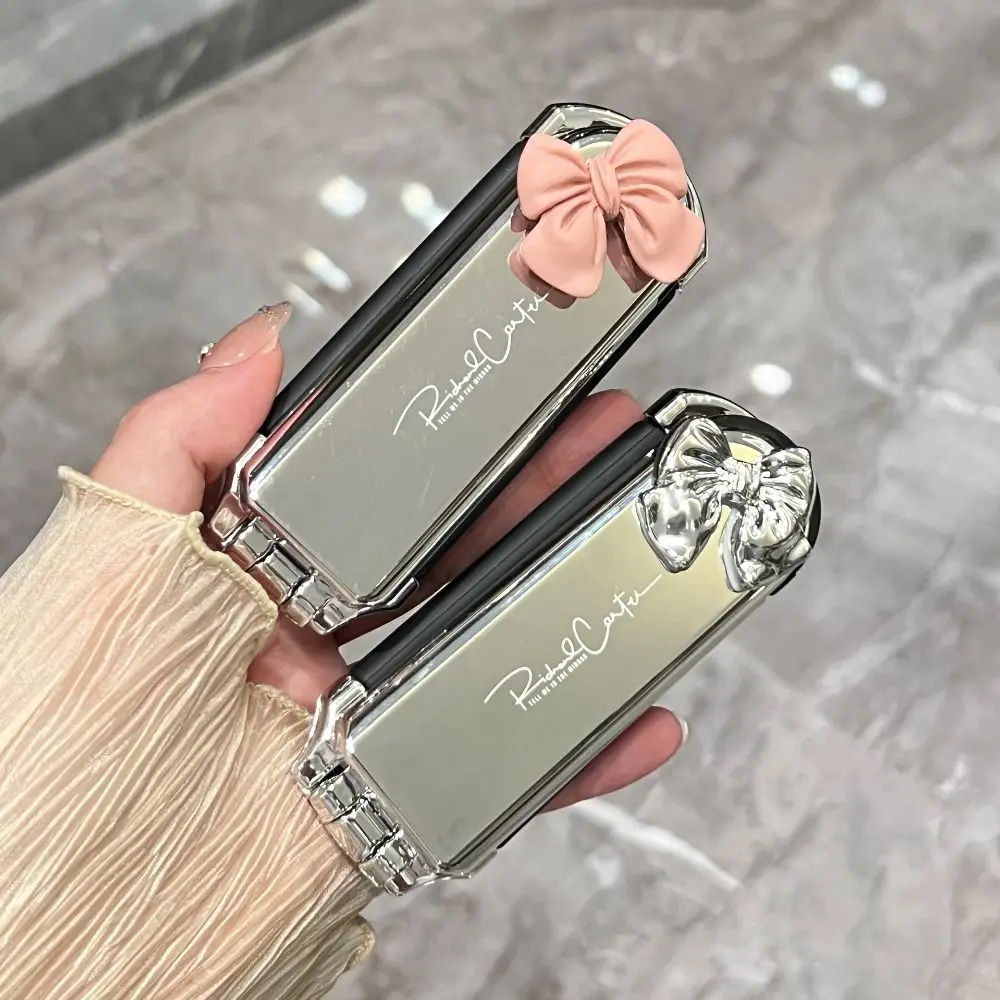 

Mini 2 in 1 Comb Mirror Set Folding Comb Square Cartoon Foldable Hair Comb Bowknot Cute Air Cushion Combs Makeup Tool