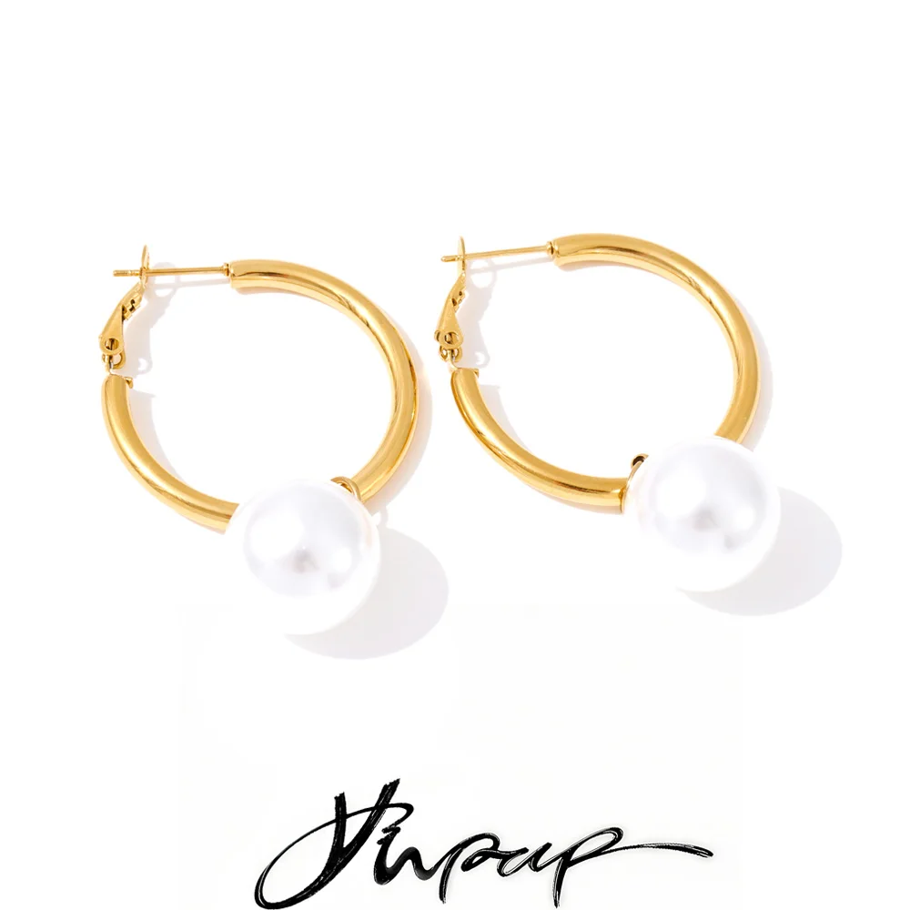 Yhpup Earrings Drop Dangle Stainless Steel Korean Chic Daily Use Waterproof