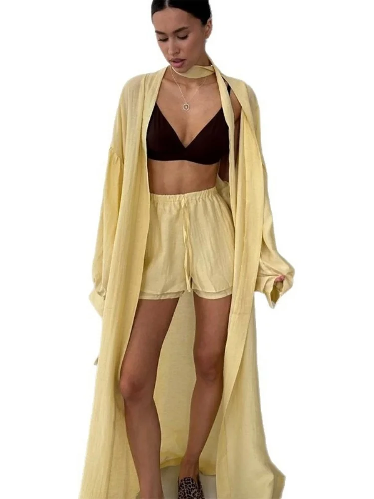 Wmstar Two Piece Set Women Wholesale Woman 2025 Summer New Design V Neck Loose Lace Top Wide Leg Long Pants Outfits Fancy Club