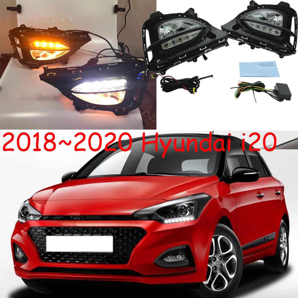 

car bumper headlight for Hyundai i20 daytime light y DRL car accessories LED headlamp for Hyundai i20 fog light