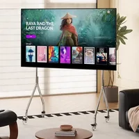 Nordic Stainless Steel Mobile TV Cart Stand Multifunctional Luxury With Storage For 32-75 Inch TVs Home Theater Bedroom Hotel 4