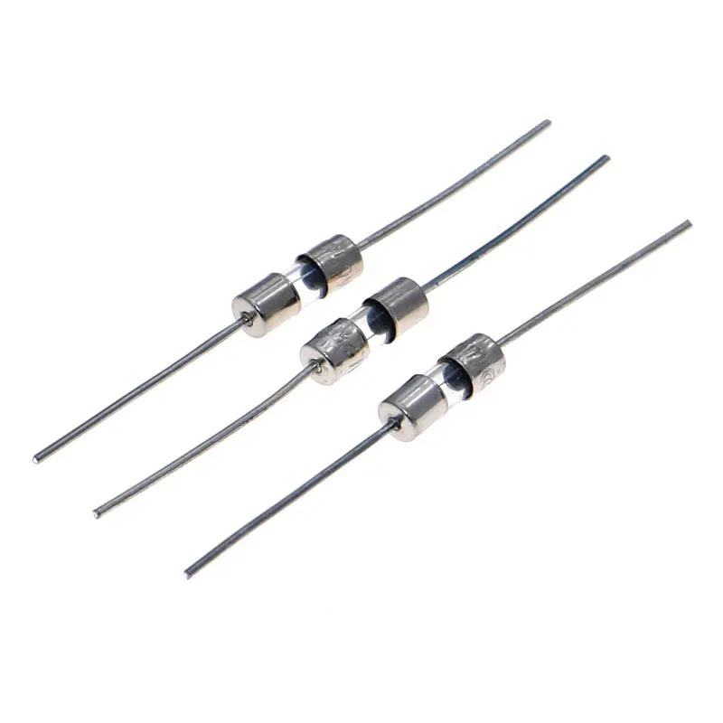 100 pz 10 valore 3.6*10mm 250V doppio cappuccio in ferro scatola kit fusibili assiali in vetro lento con cavo 0.5A 1A 2A 3A 3.15A 4A 5A 6.3A 8A 10A