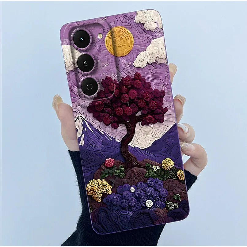 Fashion Simplicity Panda Flower Liquid Silicone Shockproof Soft Phone Case with Lens Protection