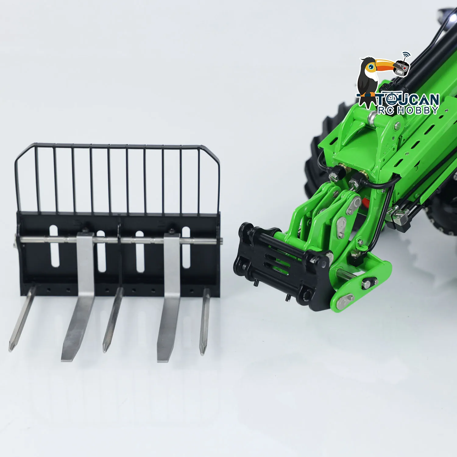 SALE LESU AT1050 1/14 RC Hydraulic Loader Telescopic Arm Fork Lift Truck RTR Metal Car Lights Sounds Construction Vehicles Model 5