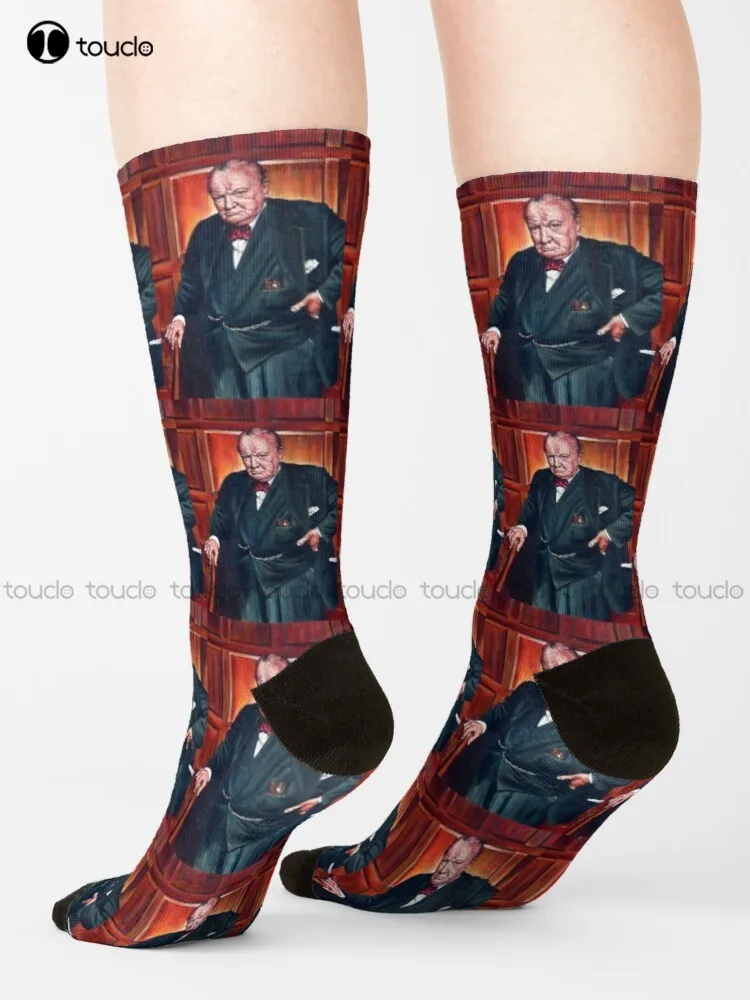

Churchill Socks Women'S Socks Cartoon Comfortable Best Girls Sports Street Skateboard Socks Unisex Adult Teen Youth Socks Retro