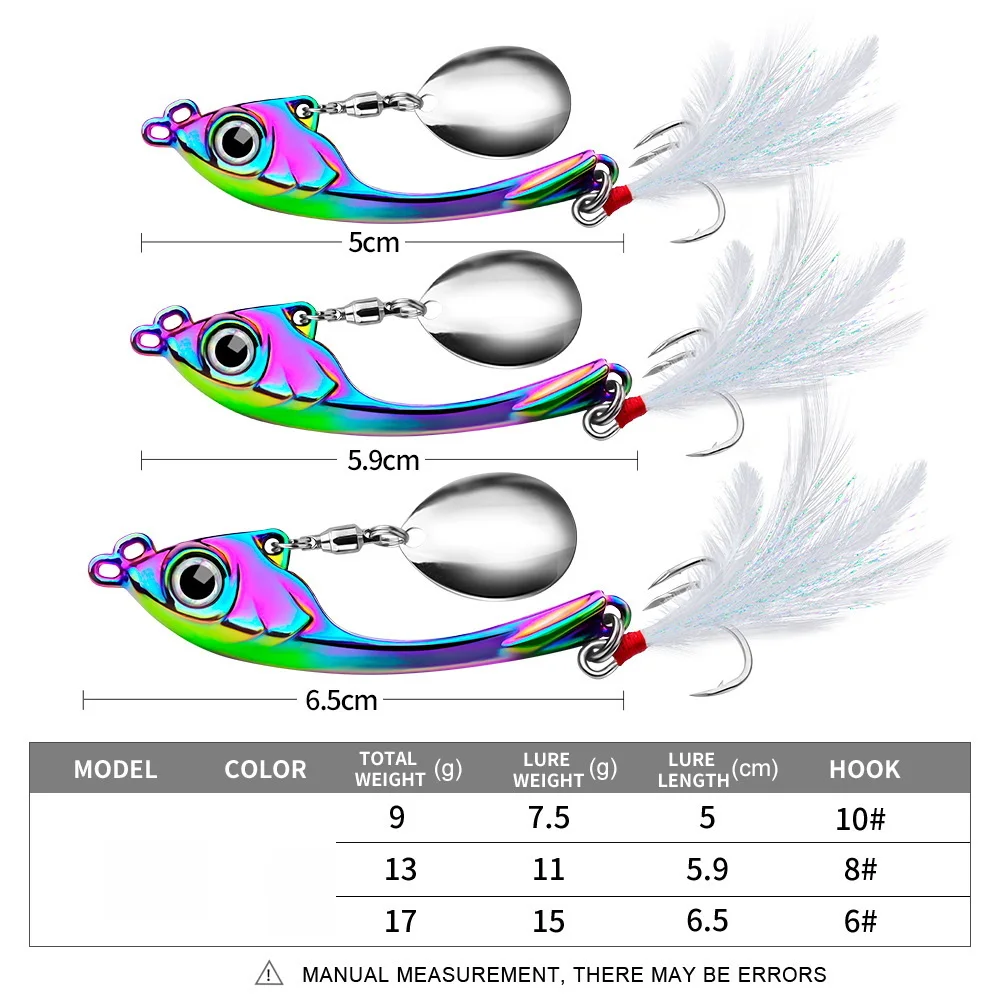 5-Pack Blade Bait Fishing Lures - Metal VIB Jigging Spoons For Bass, Walleye, Trout With Treble Hooks