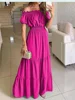 Robe maxi à encolure dégagée pour femmes, vert, mode d'été, boho, sexy, élégante, décontractée, vacances, plage, robes de soirée