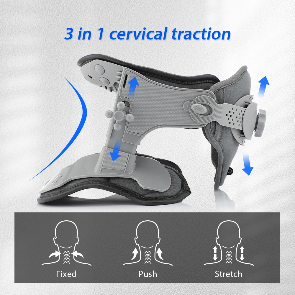 Neck Cervical Traction Adjustable Heating Cervical Support Posture Correction Co