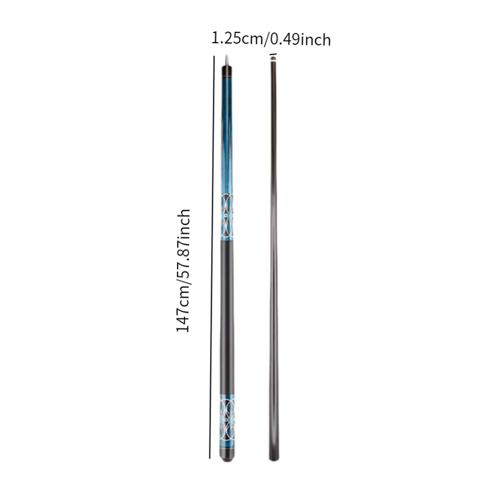 Pool Cue Carbon Fiber Nine Ball Pool Cue Portable Segmented Full Size 58inch Billiard Cue for Adults Beginners Practice Training