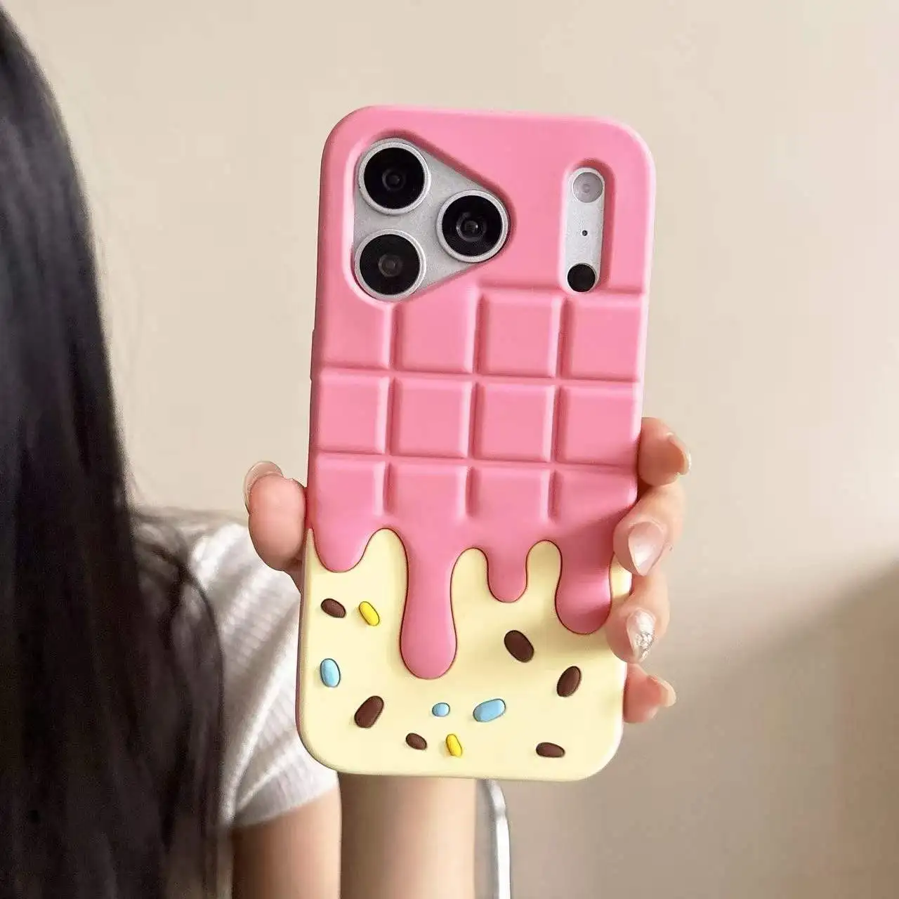 Kawaii 3D Melting Chocolate Soft Silicone Shockproof Phone Case