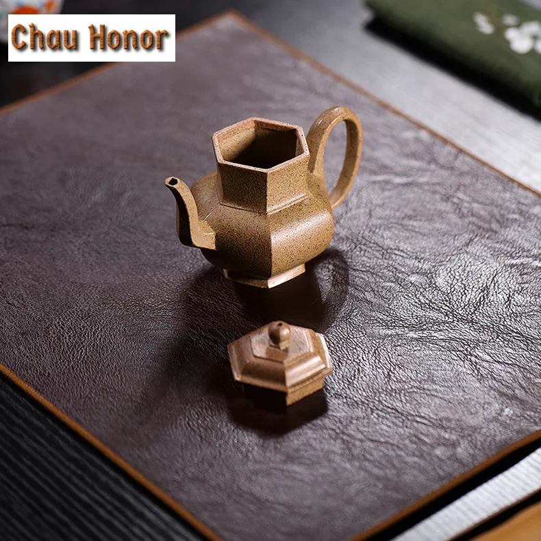 150ml High-end Yixing Purple Clay Teapots Handmade Magic Lamp Pot Raw Ore Wood-fired Mud Tea Brewing Kettle Chinese Zisha Teaset