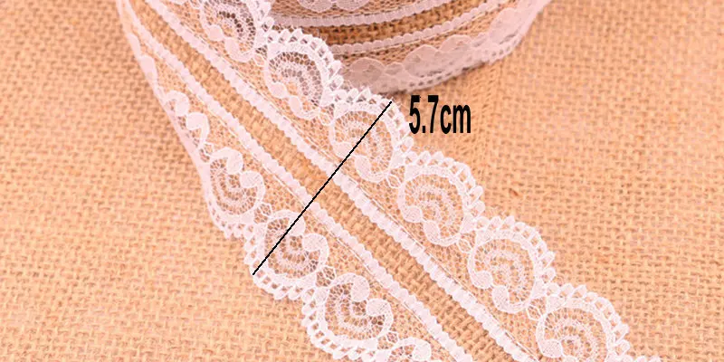 Ribbon Decoration 2 Meters 25mm Natural Jute Burlap With Lace