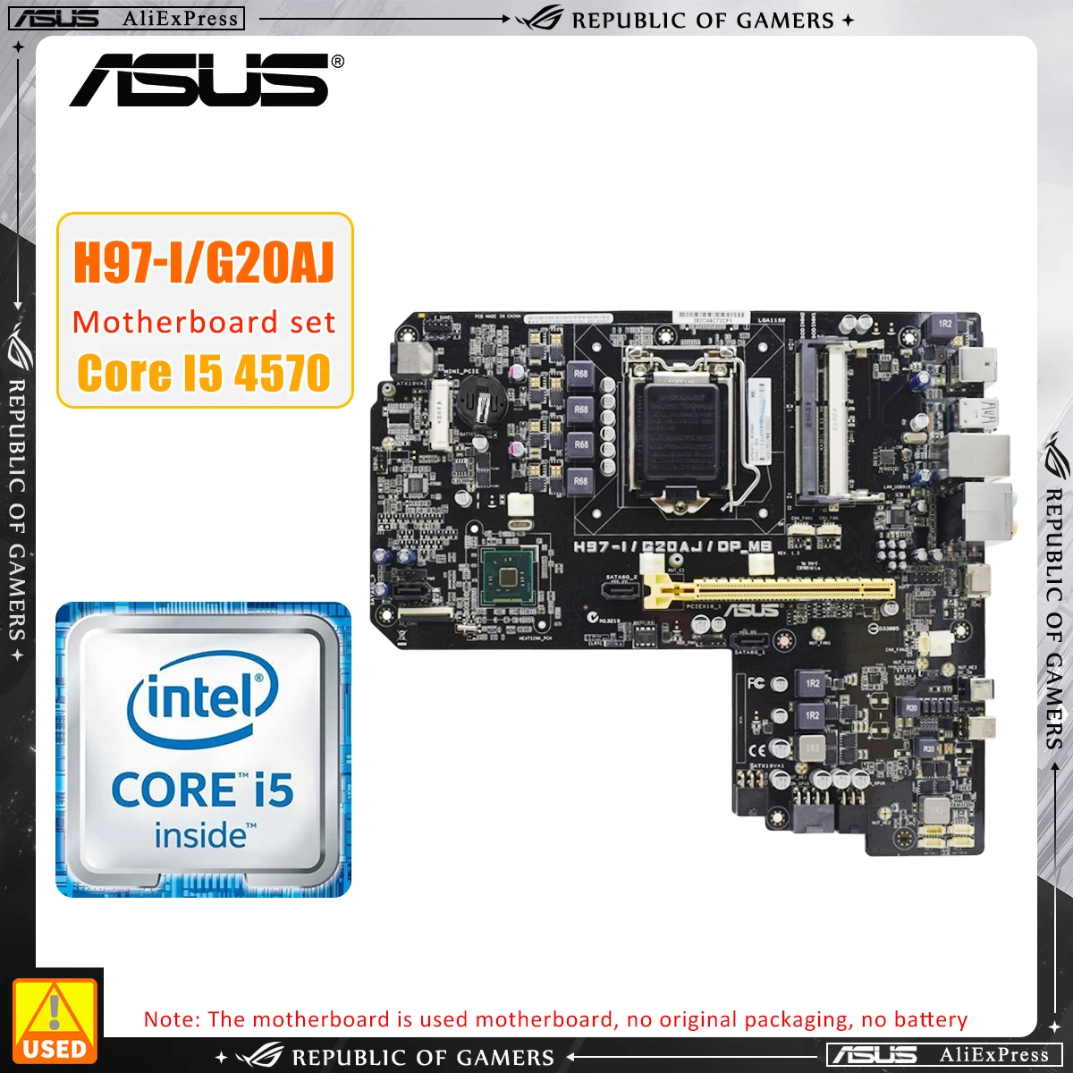 

LGA 1150 Motherboard KIt ASUS H97-I/G20AJ/DP_MB+i5 4570 CPU Intel H97 chipset Motherboard DDR3 RAM SATA2 PCI-E X16 USB2.0