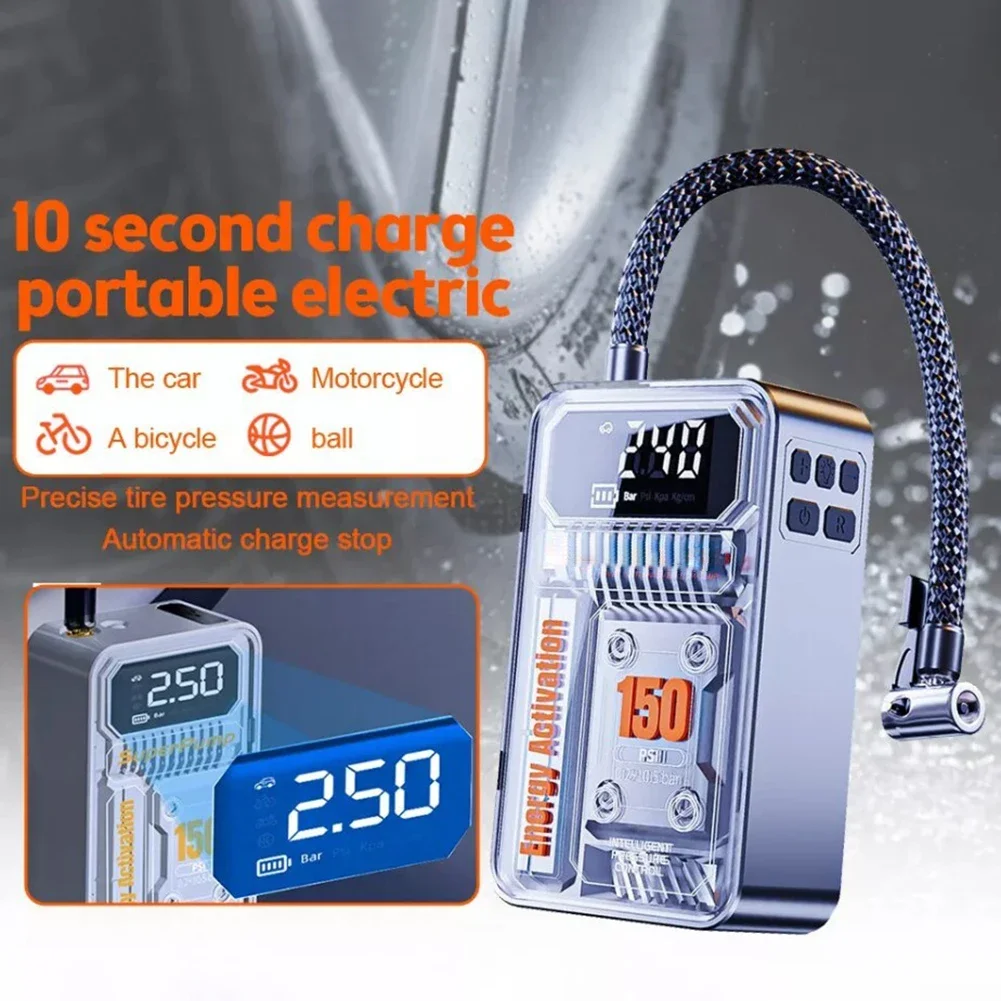 USB Air Compressor Pump Wireless Car Electric Tire Inflator For Motocycle Bicycles Ball Portable Digital Tyre Inflator