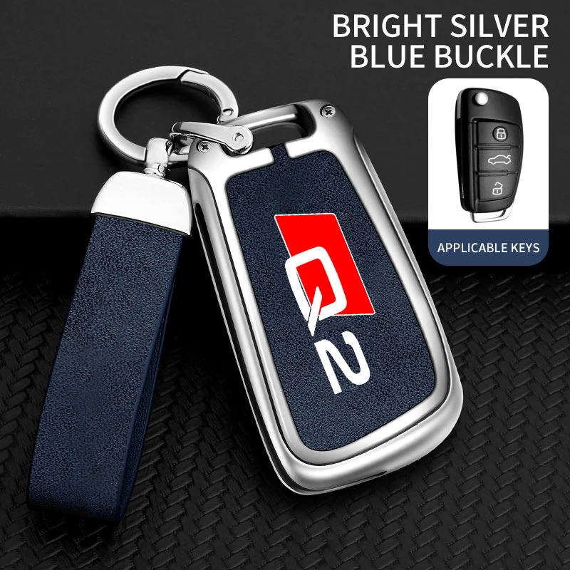Key Case Key Case Cover Car Key Shell Remote Control Case Cover Zinc Alloy Style Car Key Case Cover Shell For AUDI Q2 SQ2 Remote Control Protector Keychain Auto Accessories