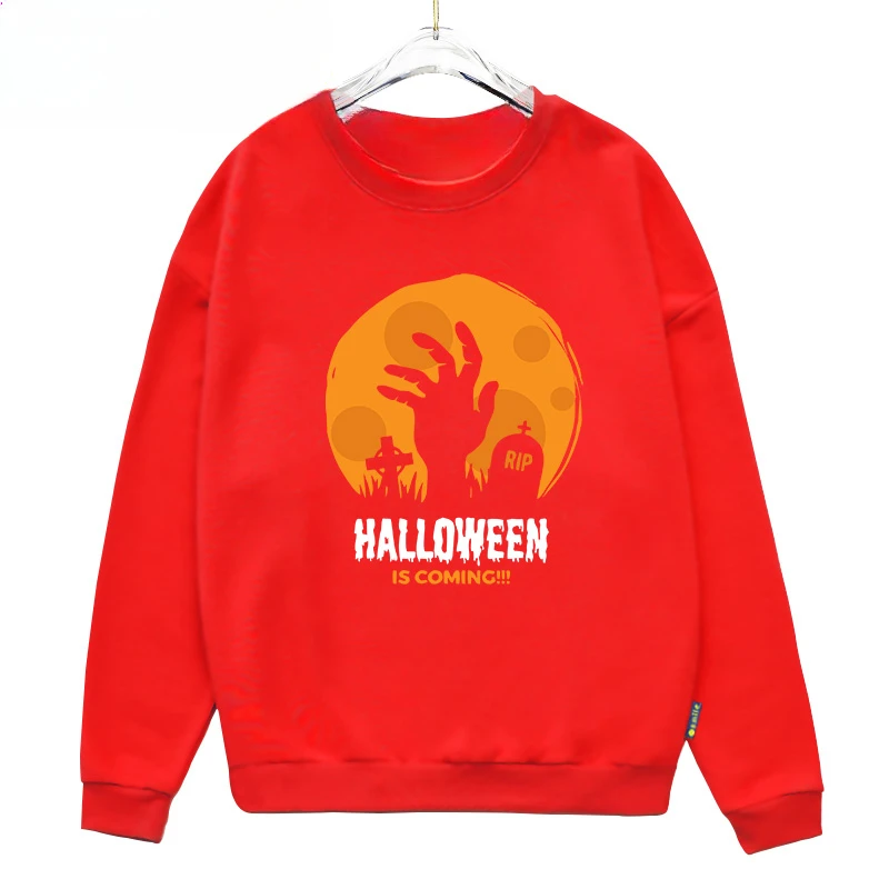 Autumn/winter New Horror Halloween Skull Hoodie Pure Cotton Printed Hoodie Hood Street Fashion Boys and Girls