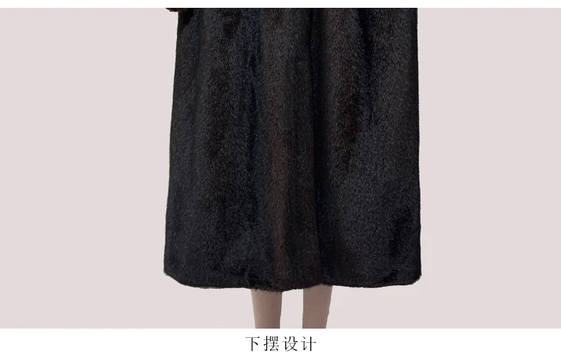 Mauroicardi Spring Winter Elegant Luxury Long Thick Warm Fluffy Soft Brown Faux Mink Fur Coat Women with Deep V Neck Sashes 2025