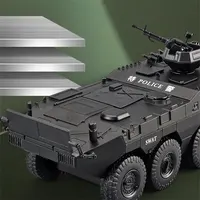 1:24 Alloy Armored Car Truck Model Diecast Toy Police Infantry Fighting Vehicles Explosion Proof Car Model Sound Light Kids Gift 2