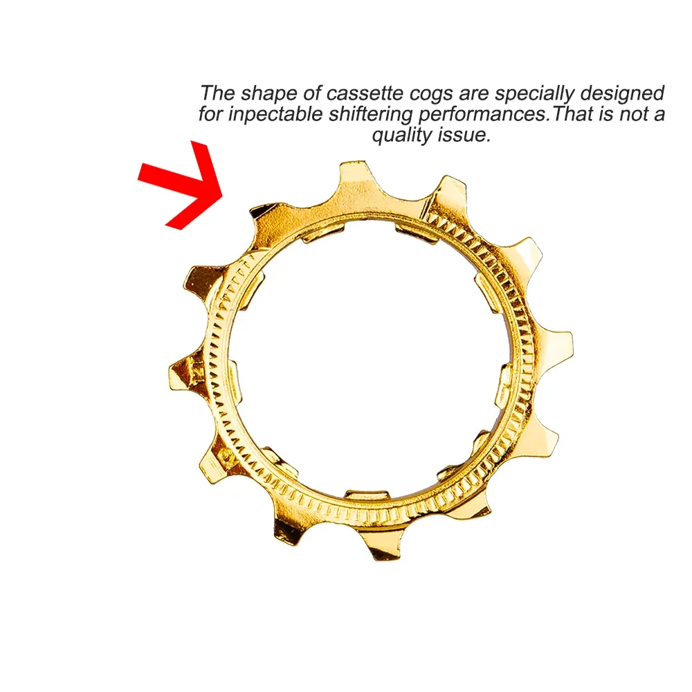 Bicycle Cassette ZTTO MTB Road Bike Cassette Cog 9 10 11 Speed 11T 12T 13T Gold Sprocket Freewheel Cogs Replacements Bicycle Parts