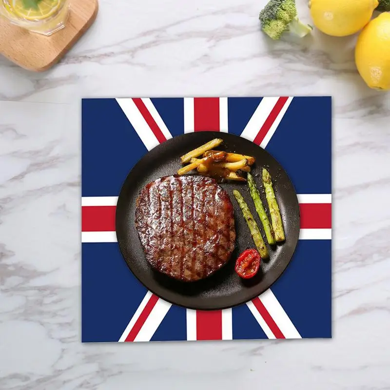 16pcs Union Jack Tableware Set UK Themed Paper Cups/Plates/Napkins Tableware Kit British Flag Party Supplies for King Charles